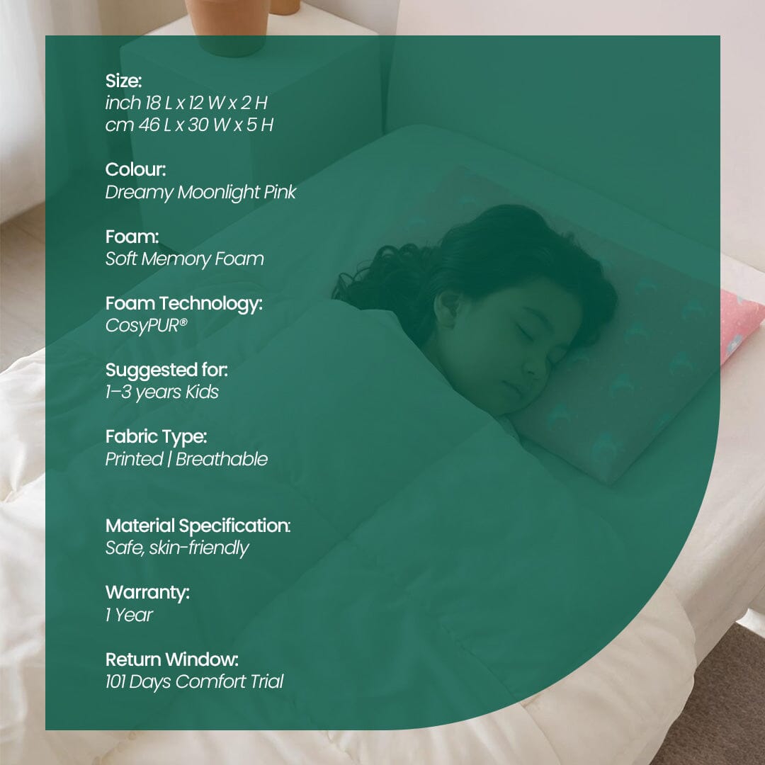 Little Dreamers - TinyComfort Kids Memory Foam Pillow (1 - 3 Years) - Baby - 1 - 3 Years - Pillow - The White Willow