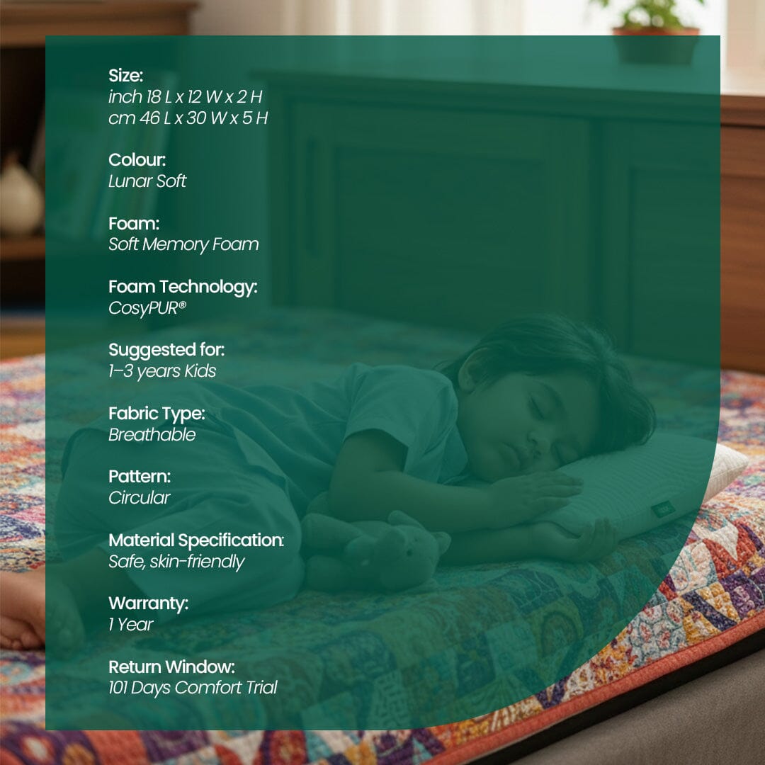 Little Dreamers - TinyComfort Kids Memory Foam Pillow (1 - 3 Years) - Baby - 1 - 3 Years - Pillow - The White Willow