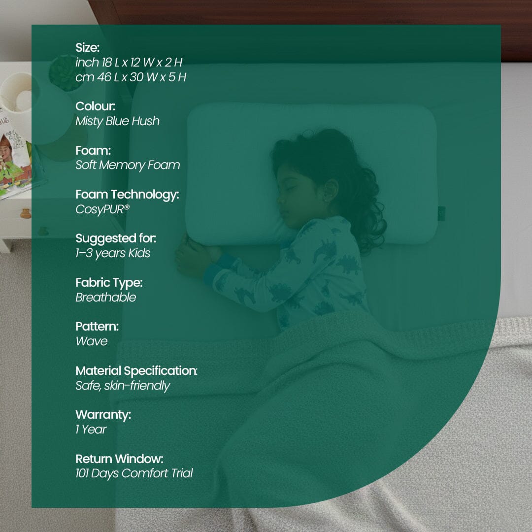 Little Dreamers - TinyComfort Kids Memory Foam Pillow (1 - 3 Years) - Baby - 1 - 3 Years - Pillow - The White Willow