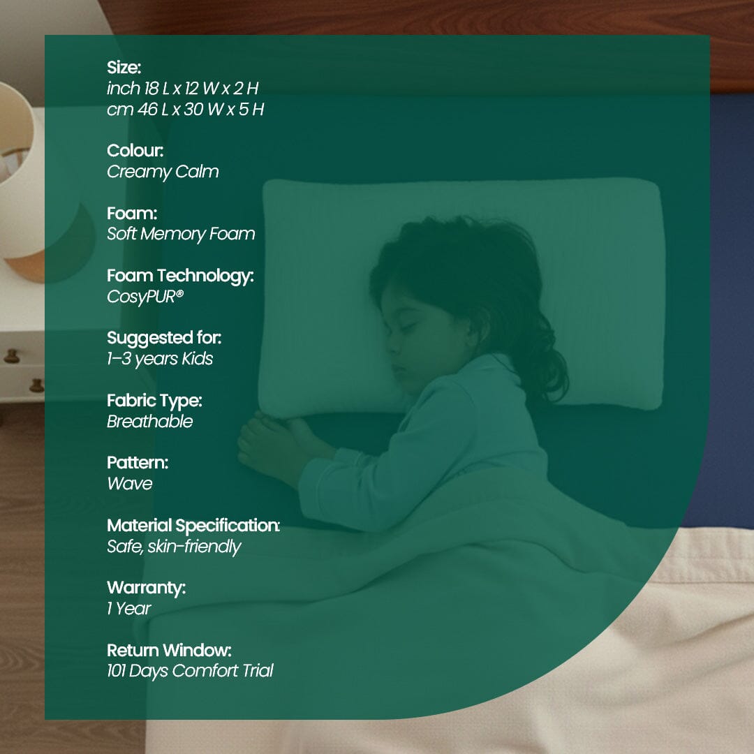 Little Dreamers - TinyComfort Kids Memory Foam Pillow (1 - 3 Years) - Baby - 1 - 3 Years - Pillow - The White Willow