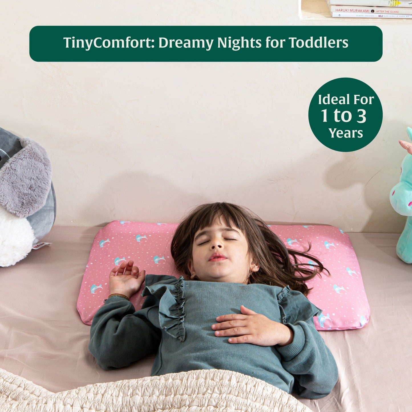 Little Dreamers-TinyComfort Kids Memory Foam Pillow (1-3 Years) Baby-1-3 Years-Pillow The White Willow 