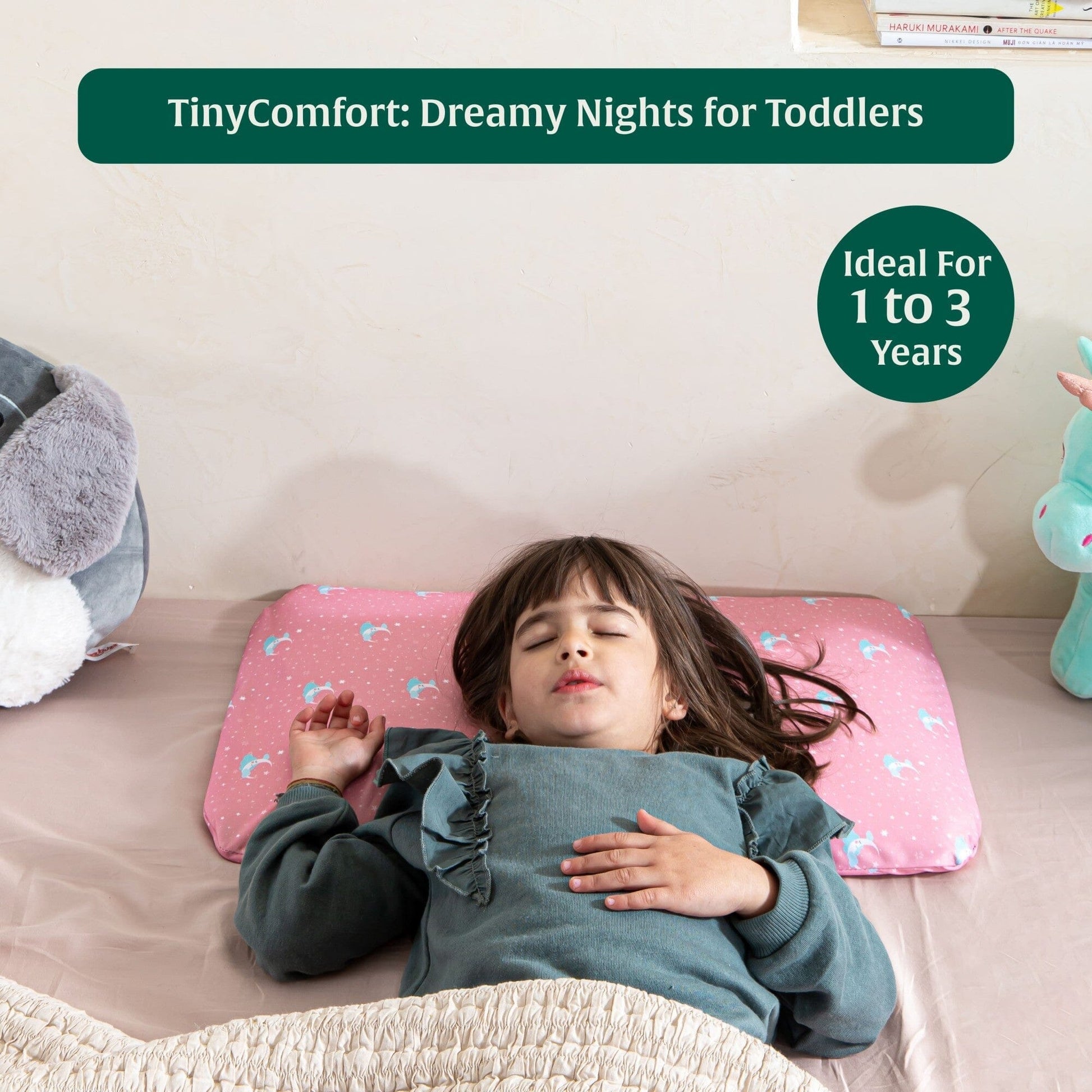 Little Dreamers-TinyComfort Kids Memory Foam Pillow (1-3 Years) Baby-1-3 Years-Pillow The White Willow 