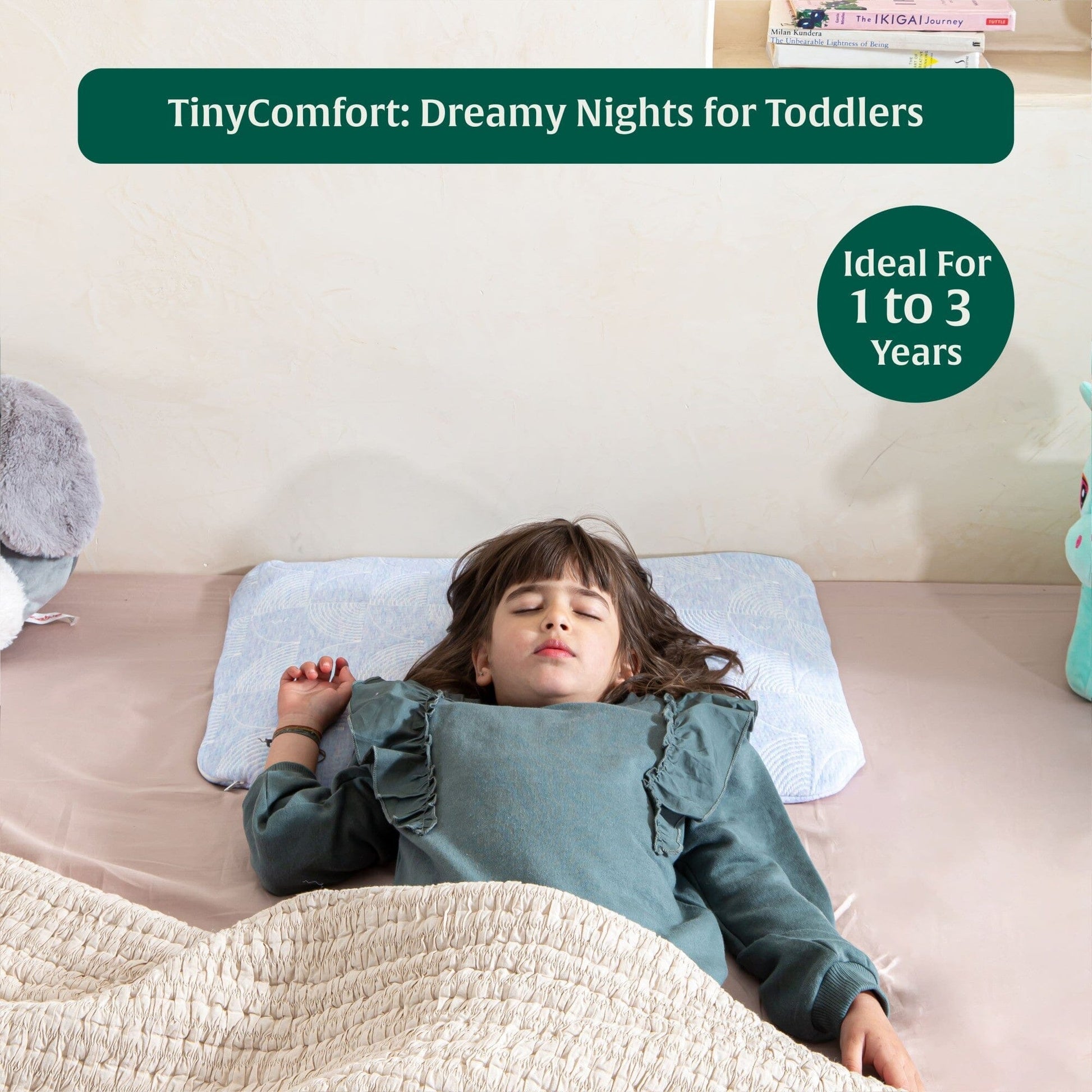 Little Dreamers-TinyComfort Kids Memory Foam Pillow (1-3 Years) Baby-1-3 Years-Pillow The White Willow 