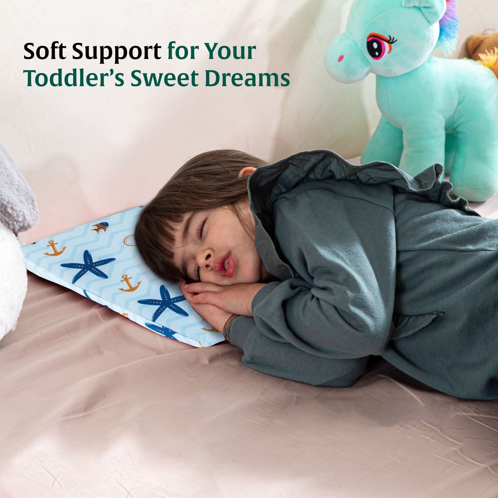 Little Dreamers-TinyComfort Kids Memory Foam Pillow (1-3 Years) Baby-1-3 Years-Pillow The White Willow 