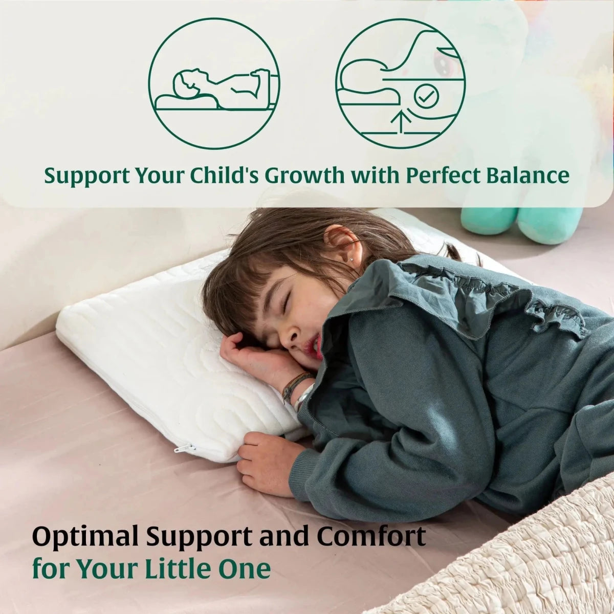 Little Dreamers - TinyComfort Kids Memory Foam Pillow (1 - 3 Years) - Baby - 1 - 3 Years - Pillow - The White Willow