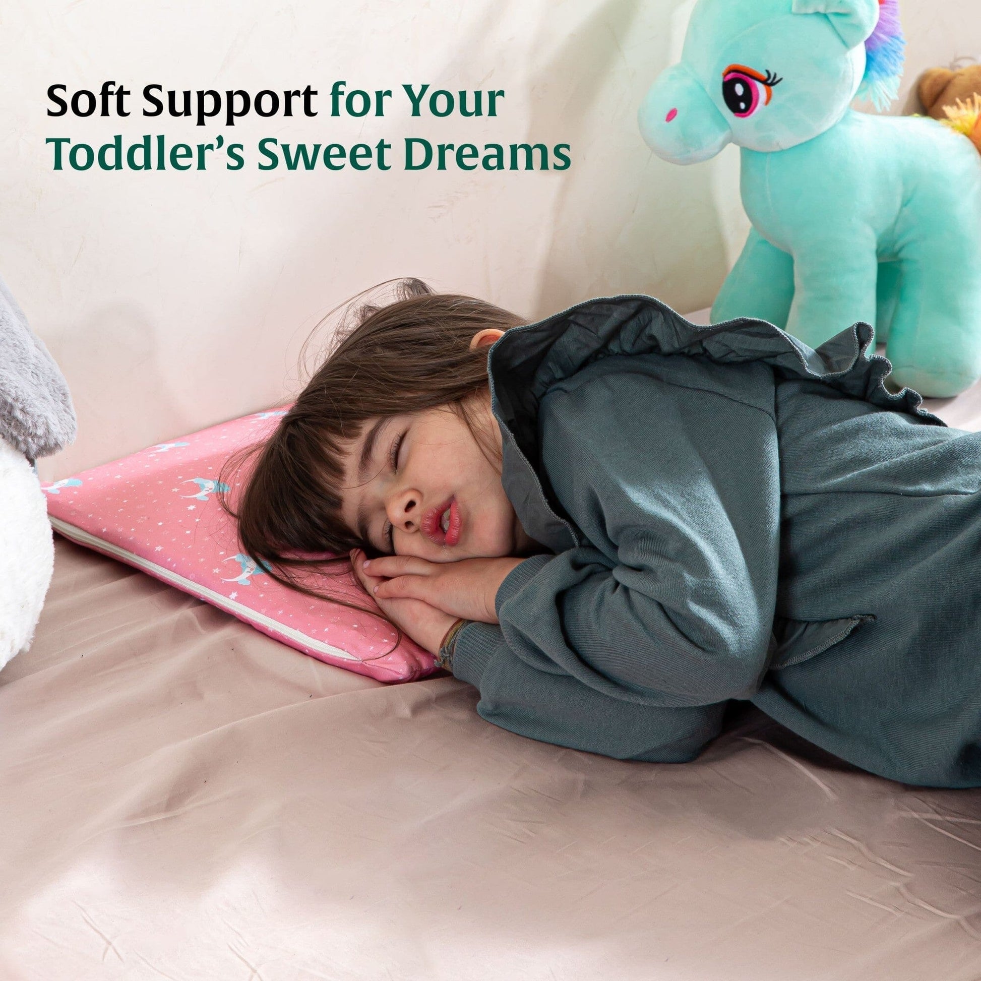 Little Dreamers-TinyComfort Kids Memory Foam Pillow (1-3 Years) Baby-1-3 Years-Pillow The White Willow 