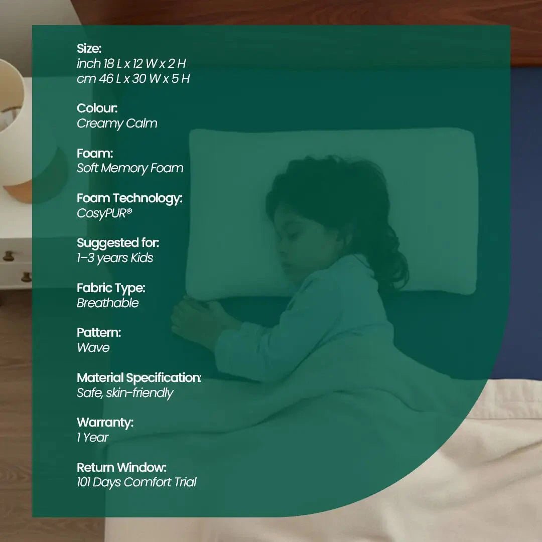 Little Dreamers - TinyComfort Kids Memory Foam Pillow (1 - 3 Years) - Baby - 1 - 3 Years - Pillow - The White Willow
