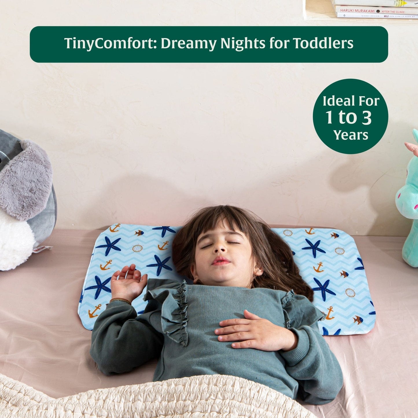 Little Dreamers-TinyComfort Kids Memory Foam Pillow (1-3 Years) Baby-1-3 Years-Pillow The White Willow 