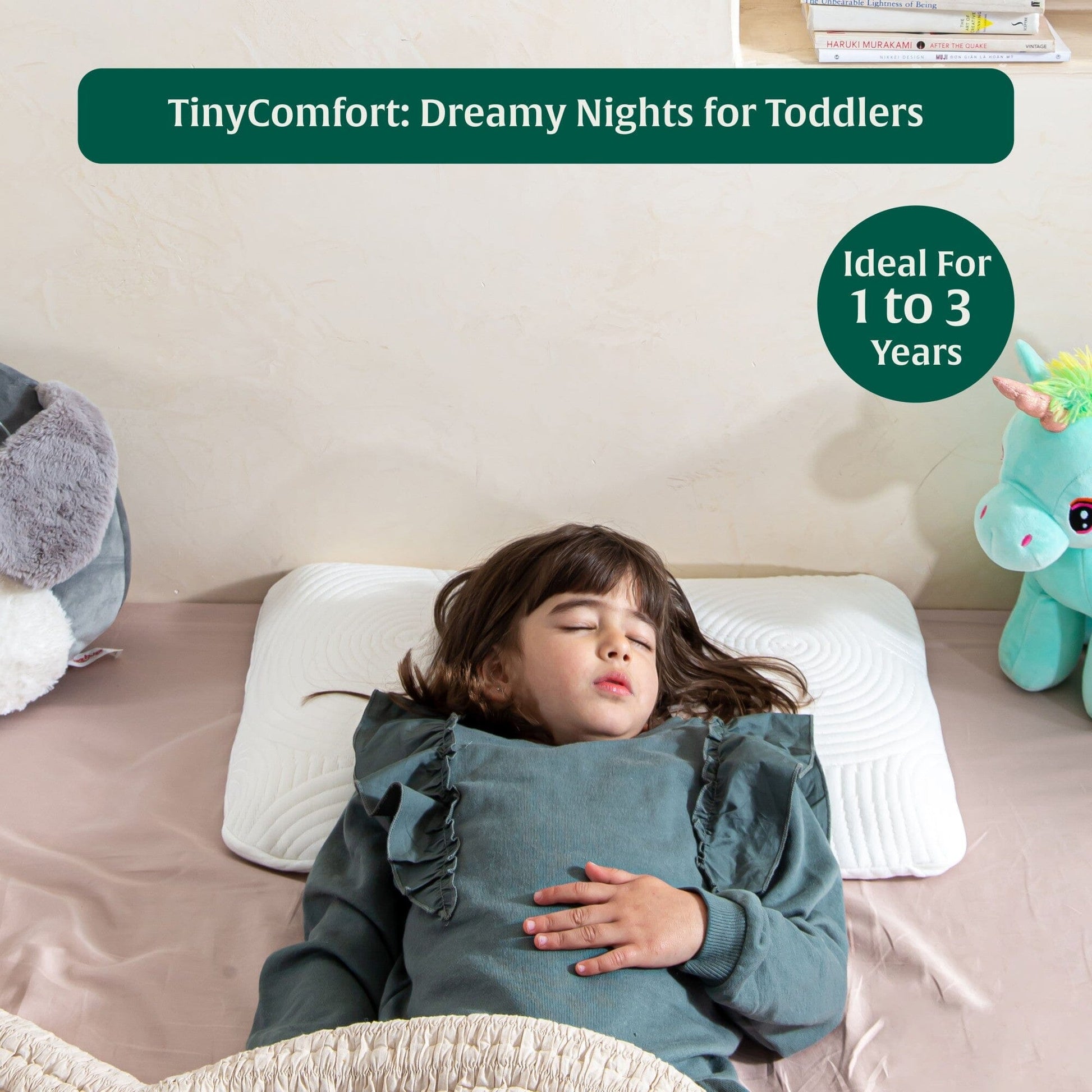 Little Dreamers-TinyComfort Kids Memory Foam Pillow (1-3 Years) Baby-1-3 Years-Pillow The White Willow 