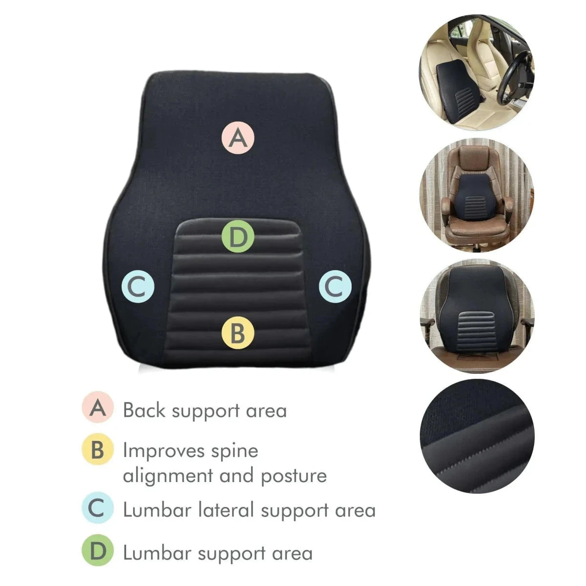 LowerEase Back Support Pillow Lumbar Back Support The White Willow 