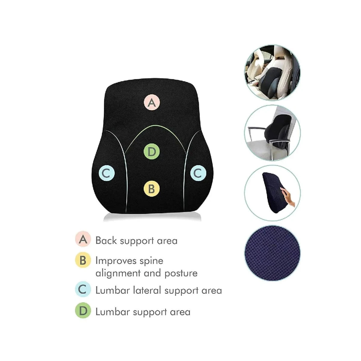 LowerEase Back Support Pillow Lumbar Back Support The White Willow 