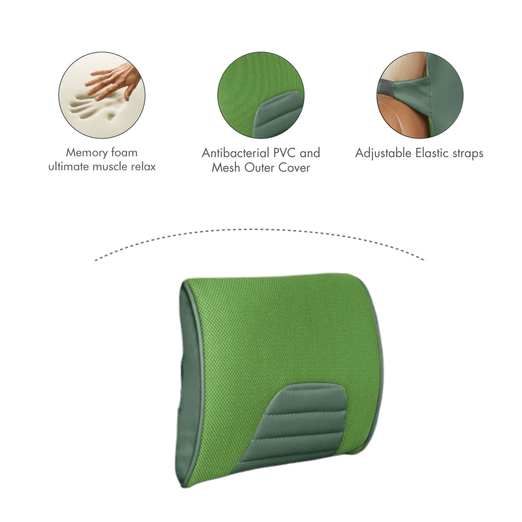 Navaho - Memory Foam Small Size Travel Lumbar Back Support Chair Cushion - Medium Firm Travel Pillow The White Willow 