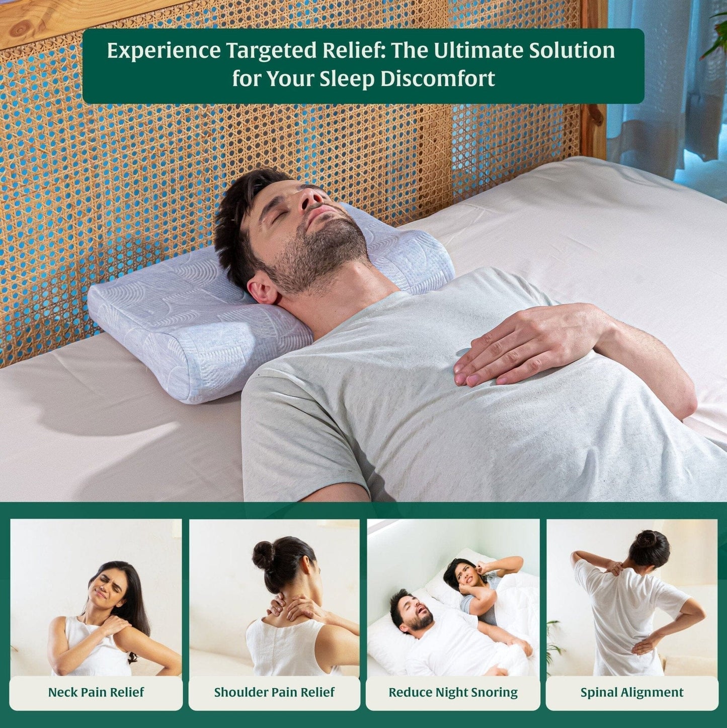 NeckFlex Dual Loft Cervical Alignment Pillow - Contour Pillow - The White Willow