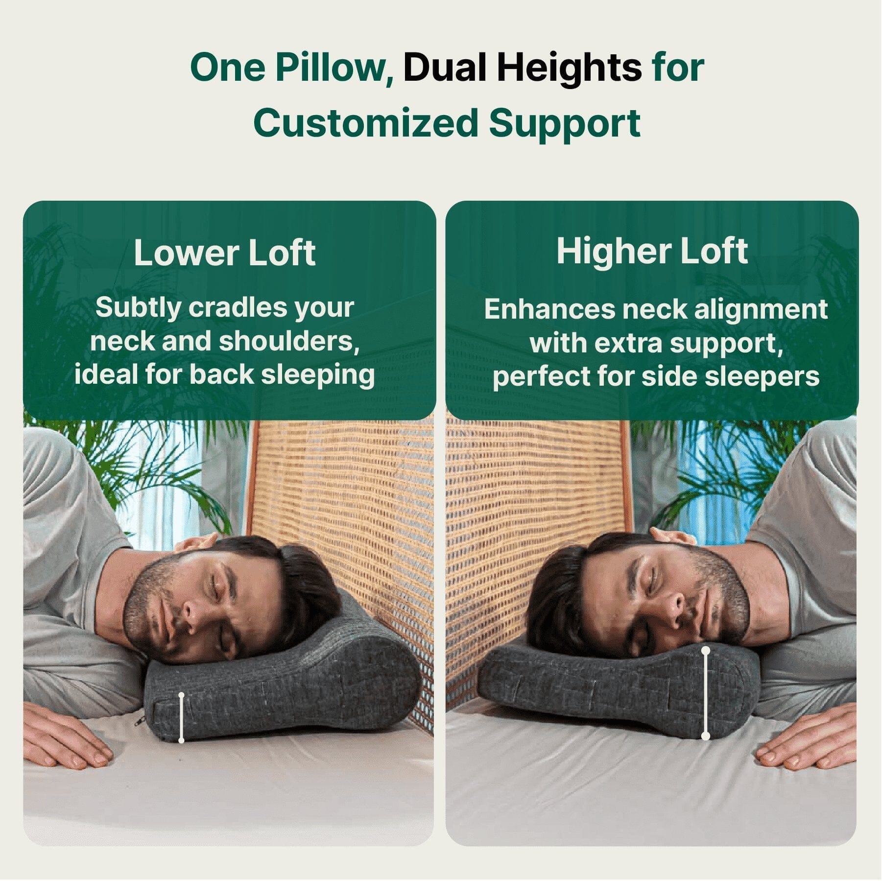 NeckFlex Dual Loft Cervical Alignment Pillow - Contour Pillow - The White Willow