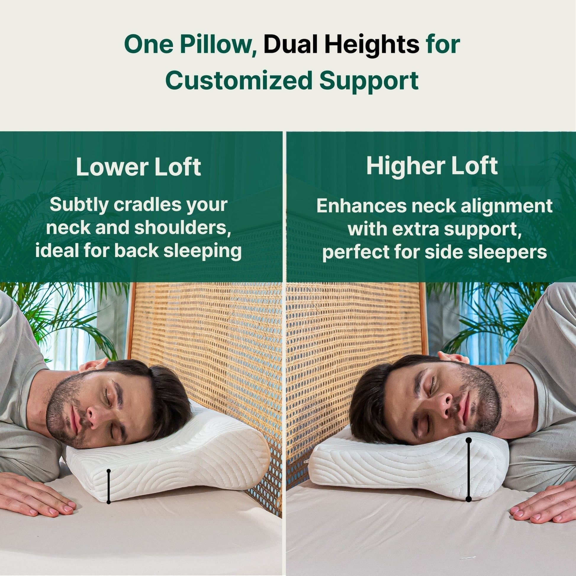 NeckFlex Dual Loft Cervical Alignment Pillow - Contour Pillow - The White Willow