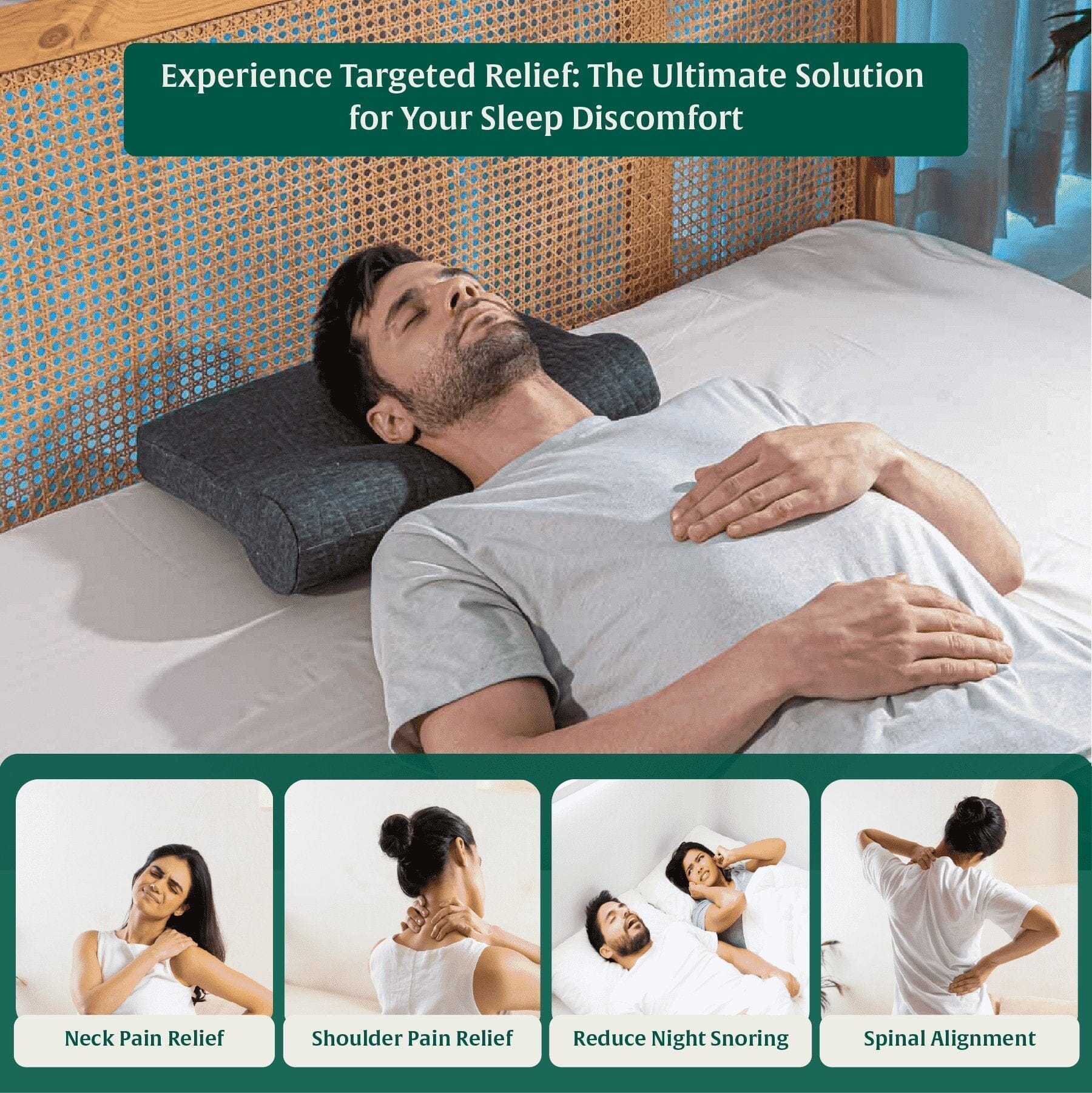 NeckFlex Dual Loft Cervical Alignment Pillow - Contour Pillow - The White Willow