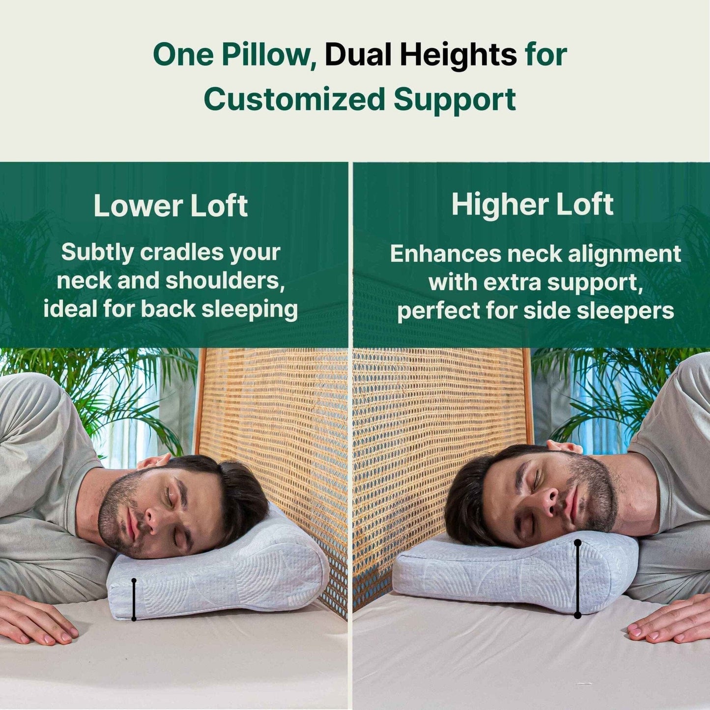 NeckFlex Dual Loft Cervical Alignment Pillow - Contour Pillow - The White Willow