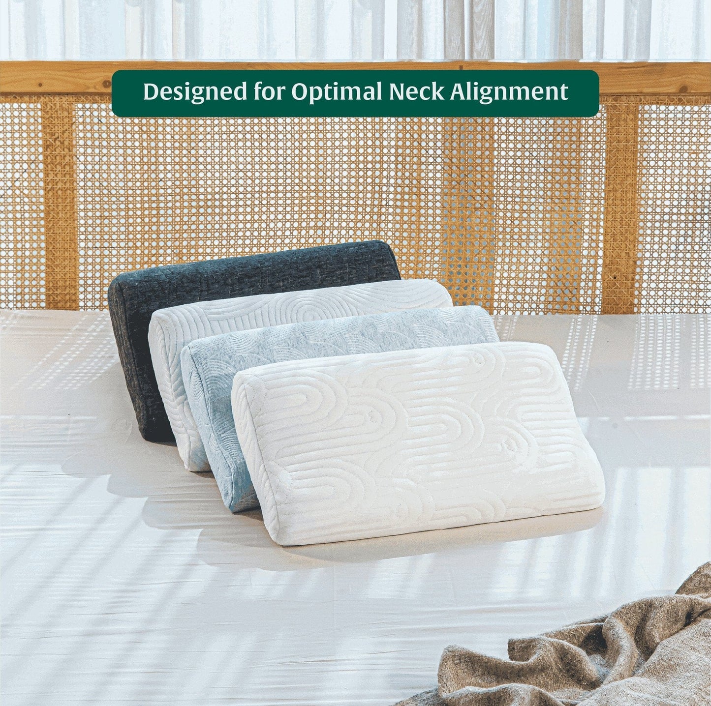 Noblo - Memory Foam Cervical Pillow - Contour - Medium Firm Contour Pillow The White Willow 