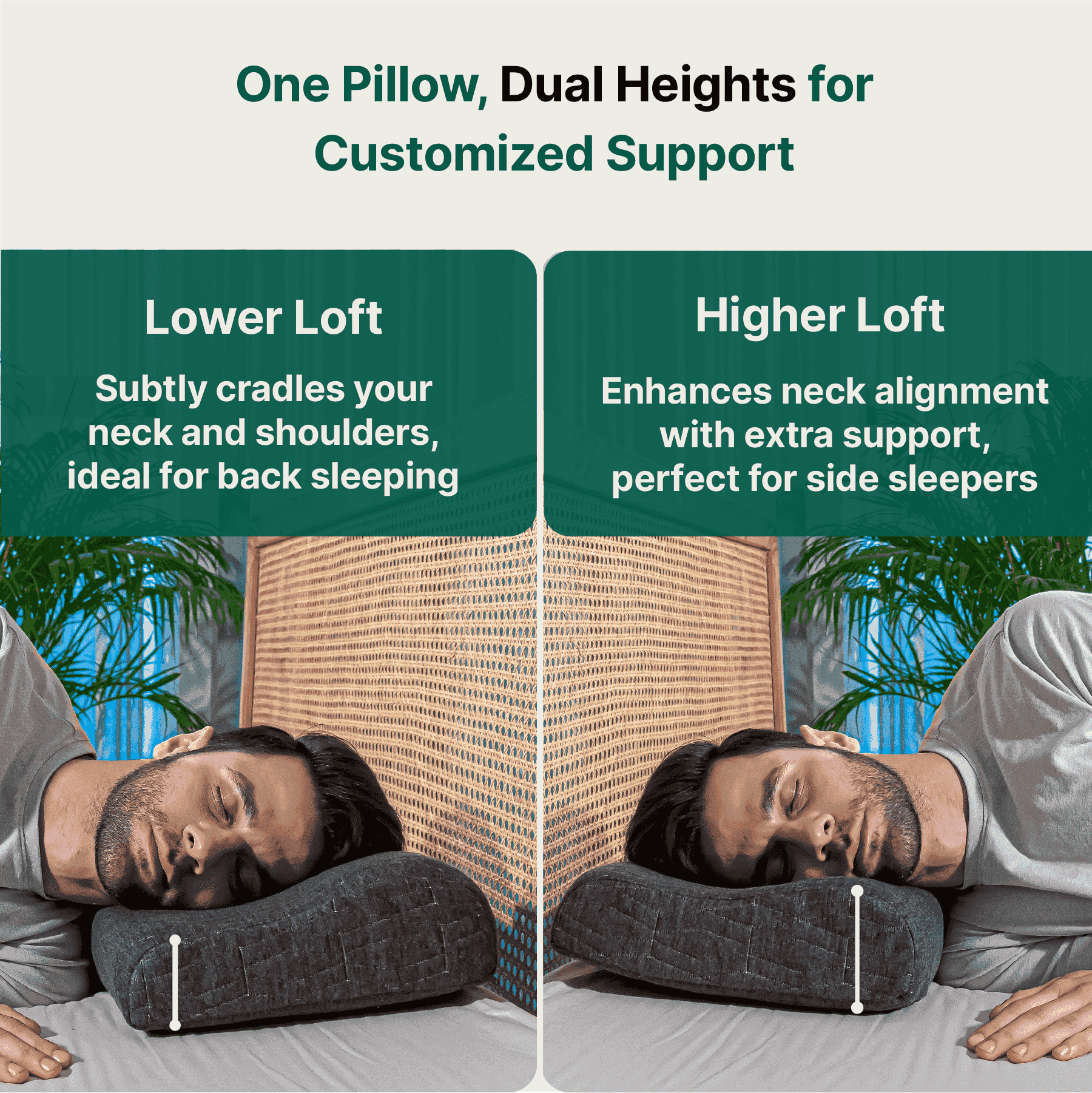 Noblo - Memory Foam Cervical Pillow - Contour - Medium Firm Contour Pillow The White Willow 
