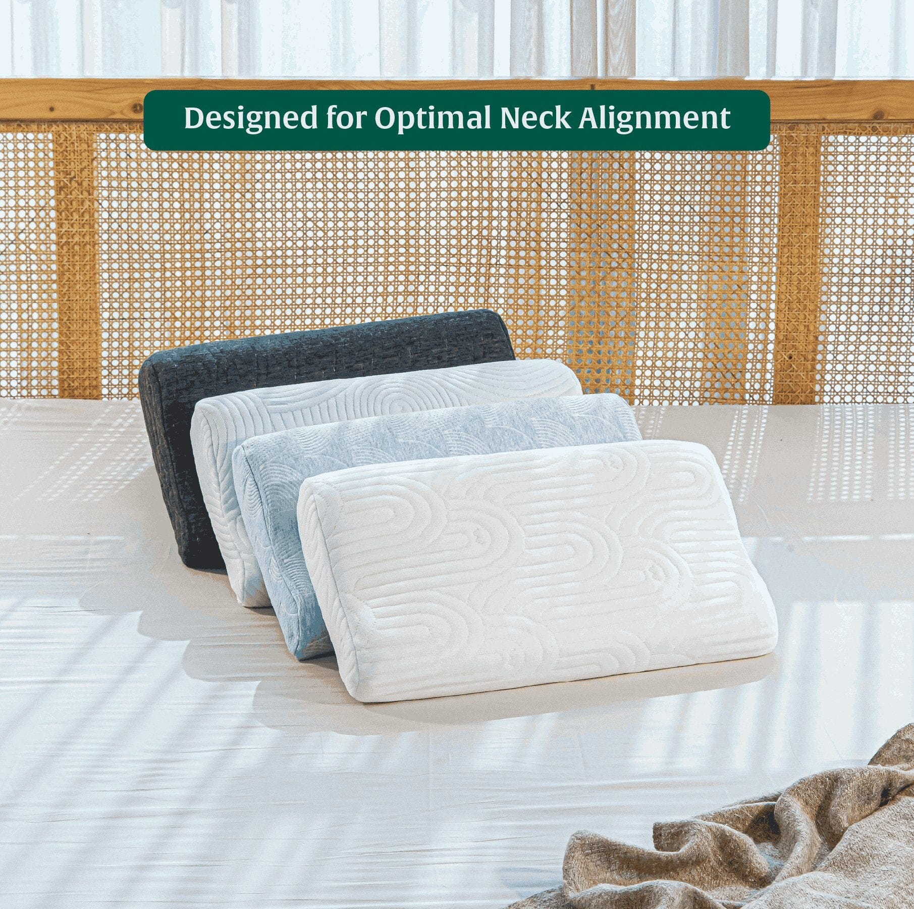 Noblo - Memory Foam Cervical Pillow - Contour - Medium Firm Contour Pillow The White Willow 