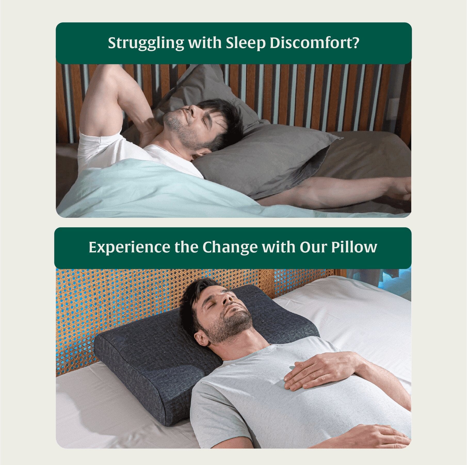 Noblo - Memory Foam Cervical Pillow - Contour - Medium Firm Contour Pillow The White Willow 