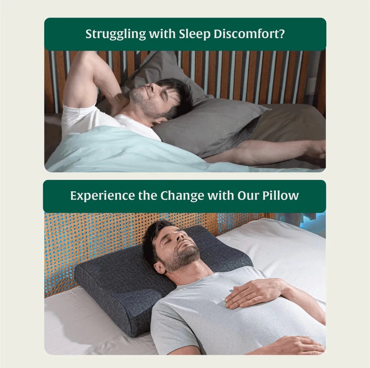 Noblo - Memory Foam Cervical Pillow - Contour - Medium Firm - Contour Pillow - The White Willow