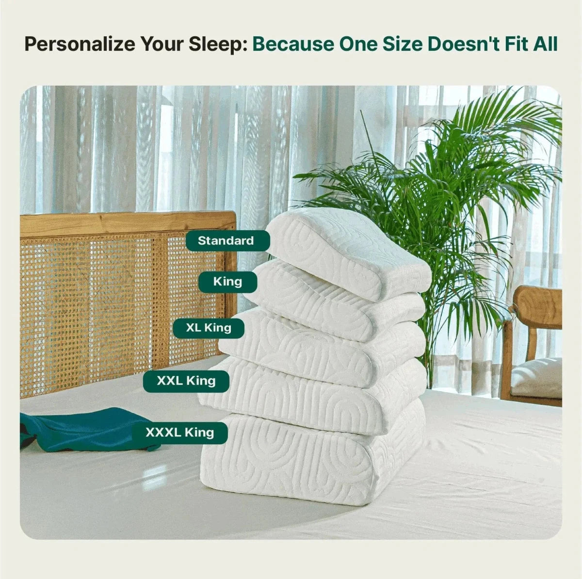 Noblo - Memory Foam Cervical Pillow - Contour - Medium Firm Contour Pillow The White Willow 