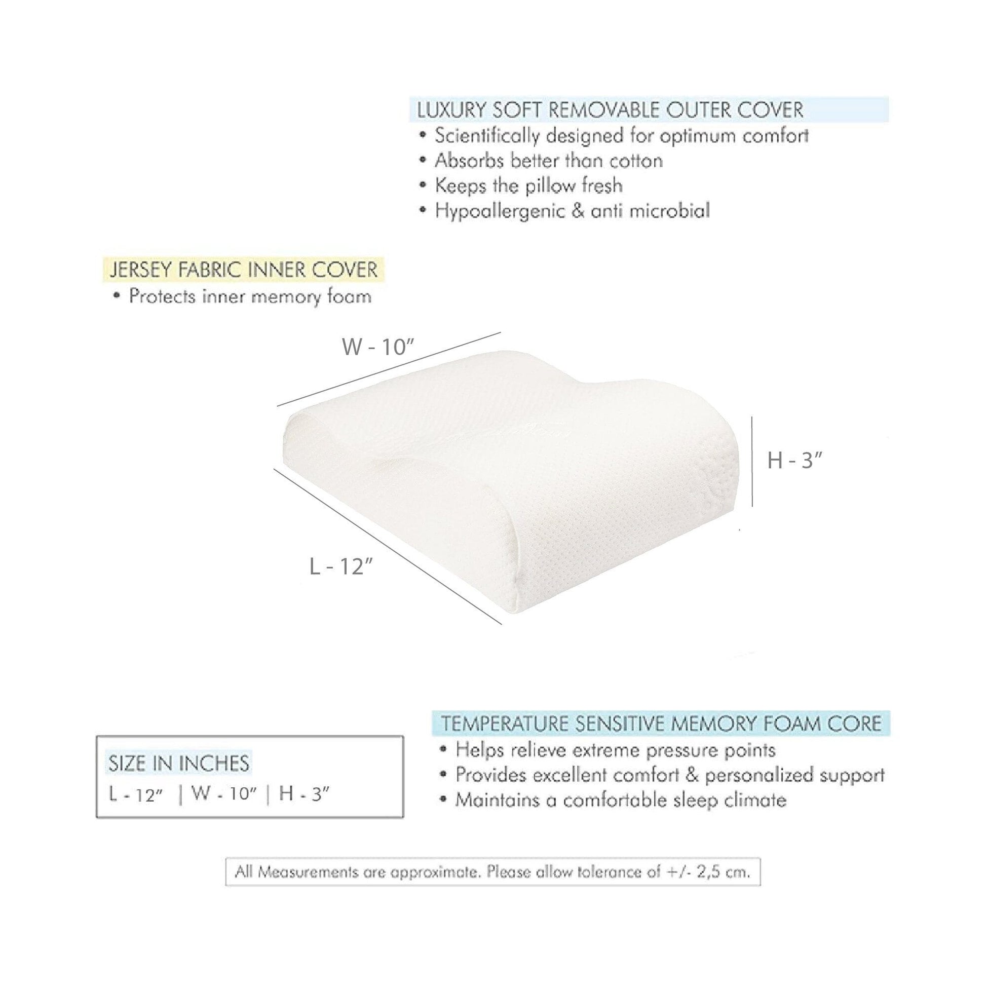 Notus - Memory foam Small Contour Travel Pillow - Medium Firm Travel Pillow The White Willow 