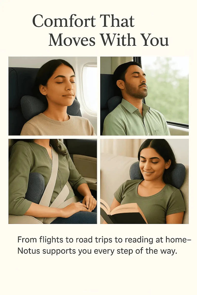 Notus - Memory foam Small Contour Travel Pillow - Medium Firm - Travel Pillow - The White Willow