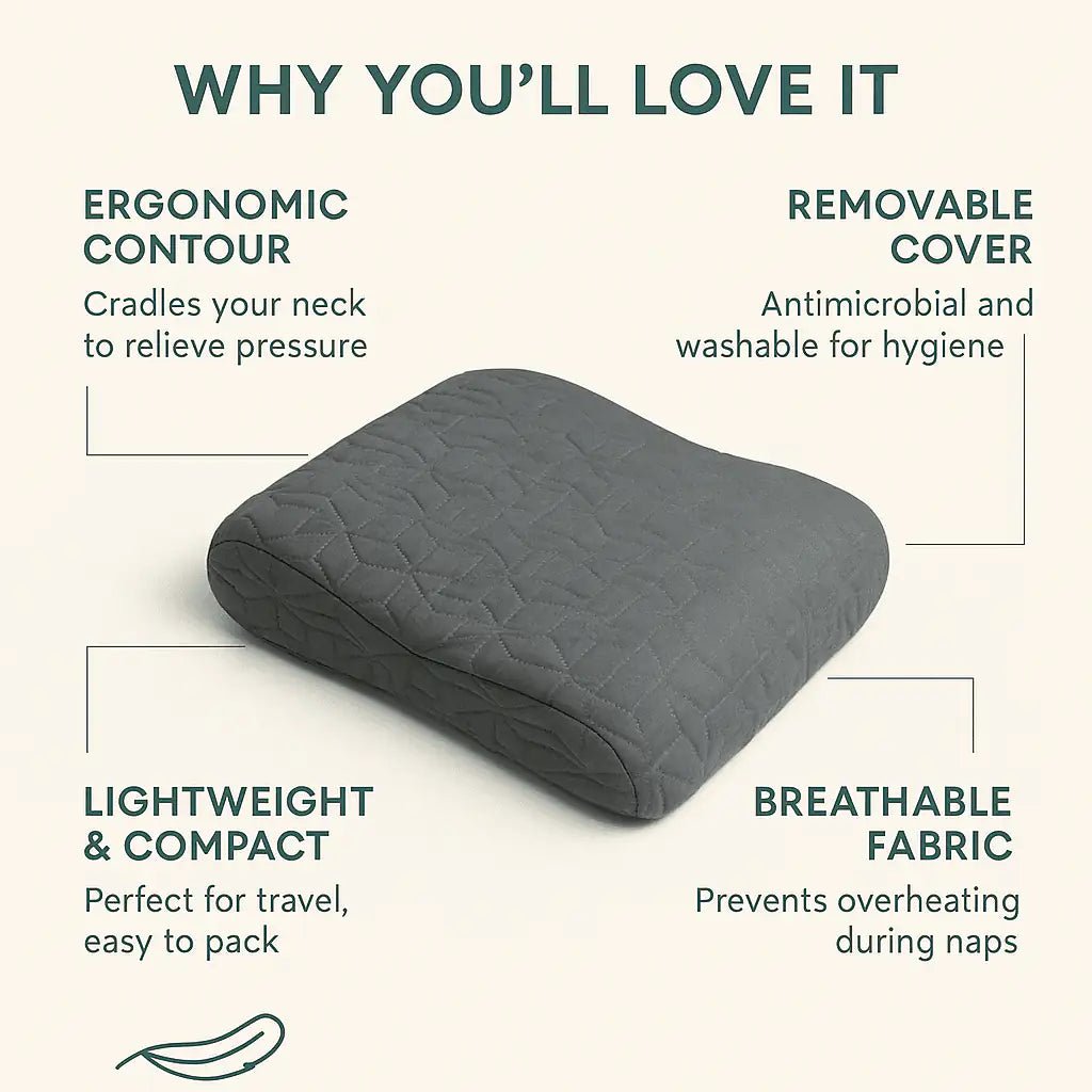 Notus - Memory foam Small Contour Travel Pillow - Medium Firm - Travel Pillow - The White Willow