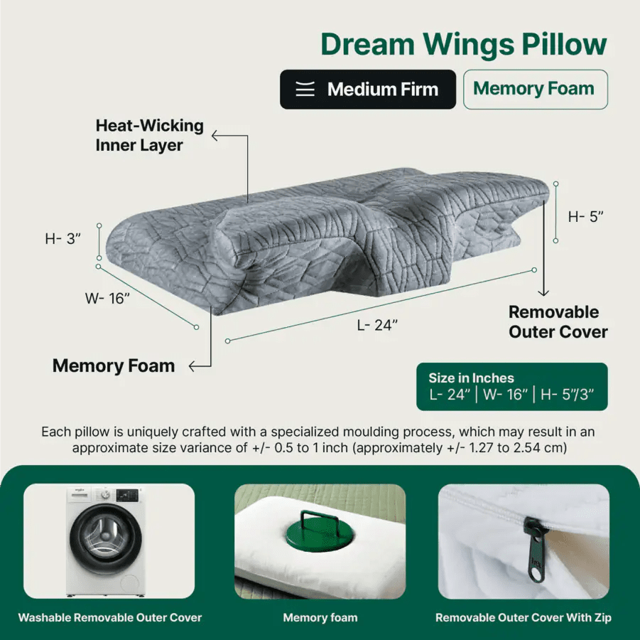 Dream Wings Butterfly Shoulder Support Pillow - Contour Pillow - The White Willow