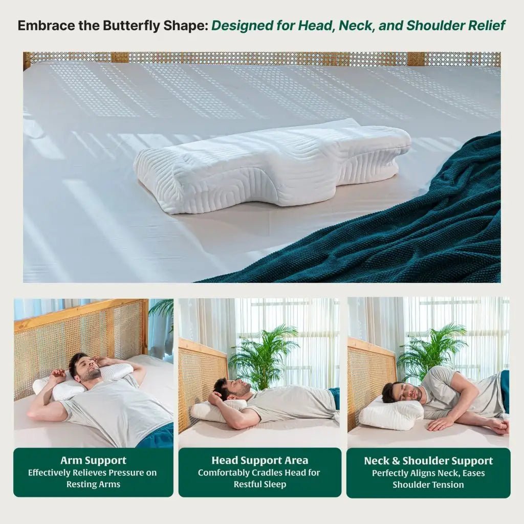 Dream Wings Butterfly Shoulder Support Pillow - Contour Pillow - The White Willow