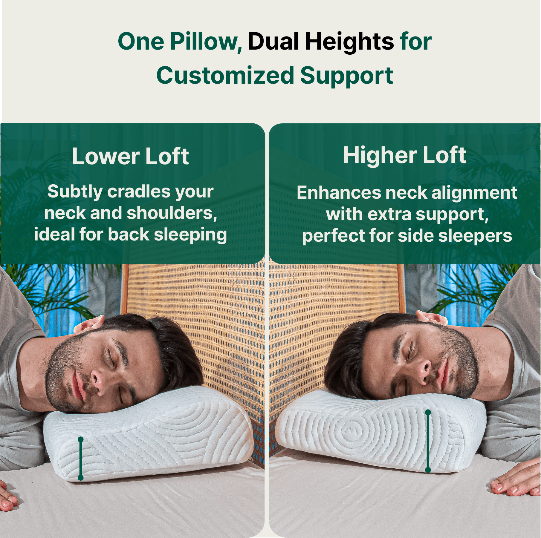 Original Cervical Pillow - Cooling Gel Memory Foam - Medium Firm - Contour Pillow - The White Willow