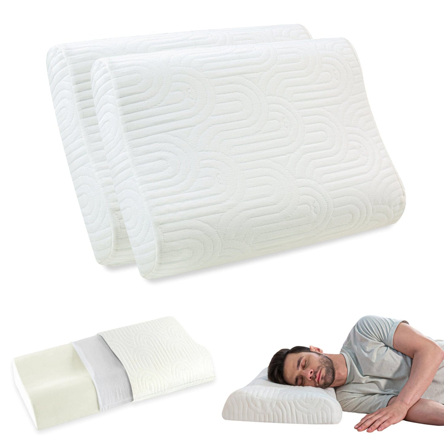 Original Cervical Pillow - Memory Foam - Medium Firm - Contour Pillow - The White Willow