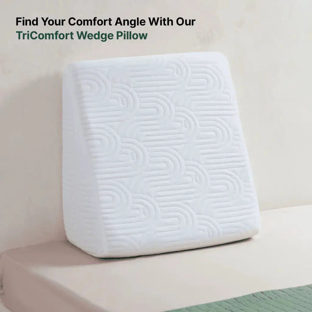 Original Cooling Gel Memory Foam & HR Foam Wedge Pillow - Medium Firm - Bed Wedge - The White Willow