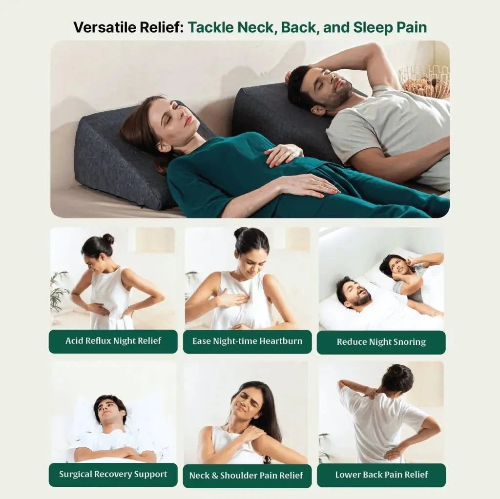 Original Cooling Gel Memory Foam Wedge Pillow - Soft - Bed Wedge - The White Willow