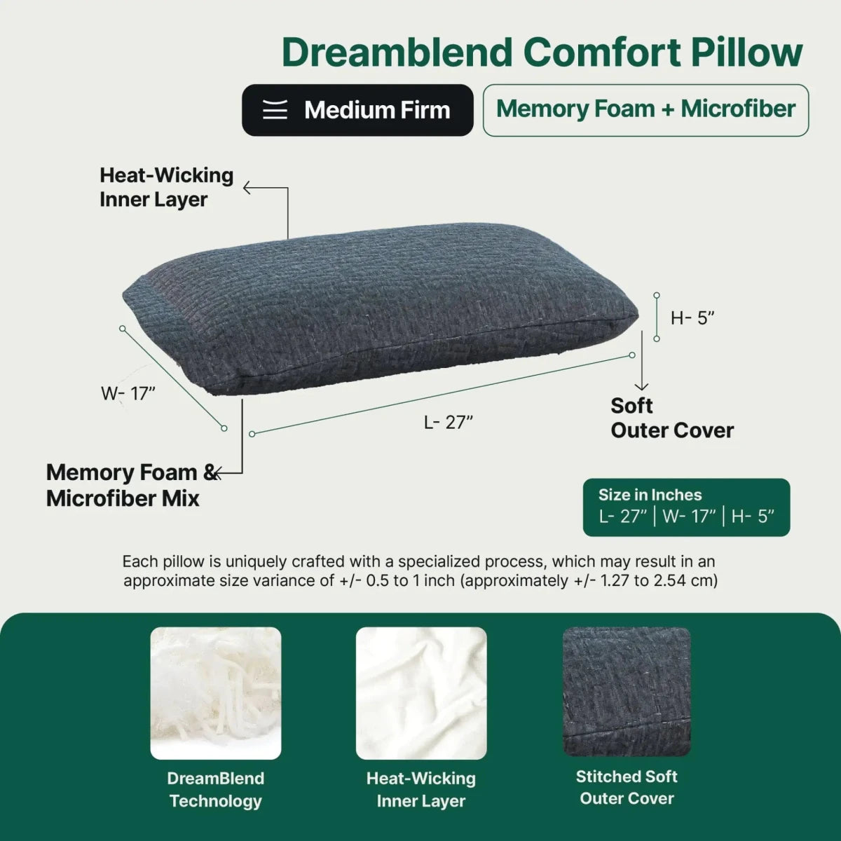Original Dreamblend Comfort Pillow - Pack of 2 - Regular Pillow - The White Willow