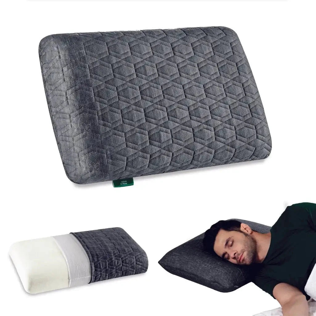 Original Pillow- Memory Foam- Medium Firm Regular Pillow The White Willow Midnight Serene Standard Size: 22 inch x 14 inch 4 inch