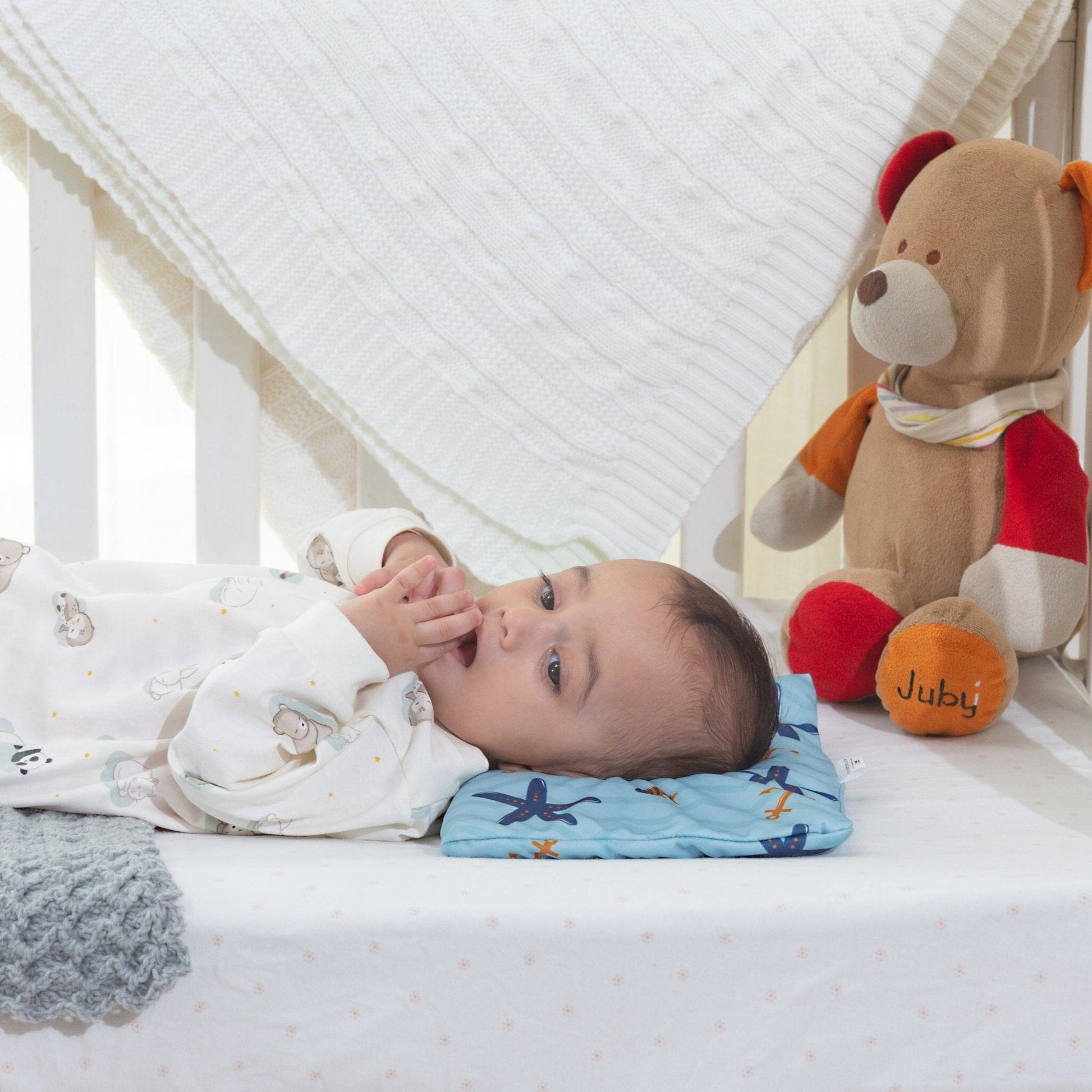 Paige- Mustard Seed Baby Head Shaping Pillow - Infant to 12 Months - Medium Firm The White Willow 
