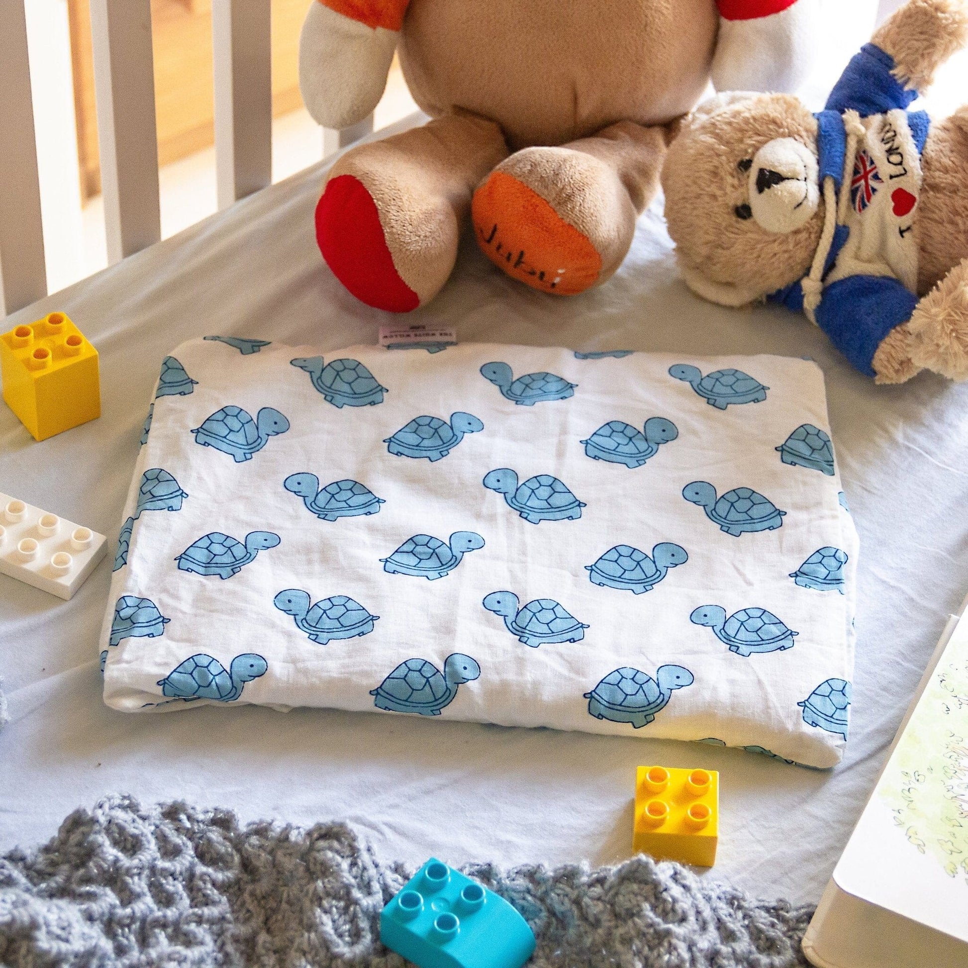 Paige- Mustard Seed Baby Head Shaping Pillow - Infant to 12 Months - Medium Firm The White Willow Blue Turtle 