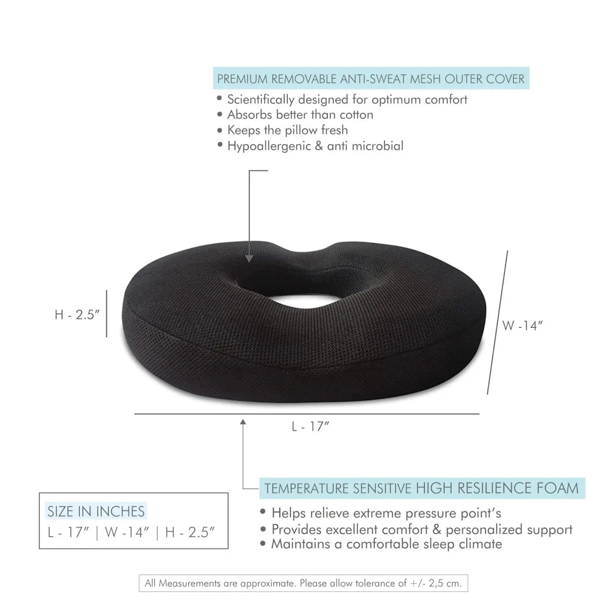 Perch - Work From Home Combo - HR Foam Lumbar Backrest Pillow & Donut Shaped Seat Cushion - Medium Firm Combo-Back-Seat The White Willow 