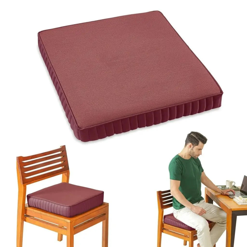 PoshRest Square Seat Pads Seat Cushion The White Willow 3" Medium Height ~ Standard Size 16x16 Berry Pack of 1