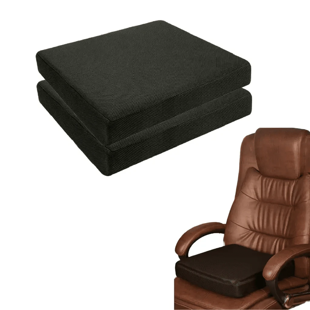 PoshRest Square Seat Pads Seat Cushion The White Willow 3" Medium Height ~ Standard Size 16x16 Midnight Mesh Pack of 2