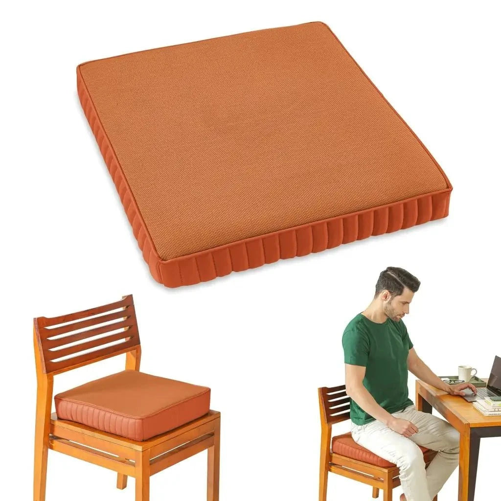 PoshRest Square Seat Pads Seat Cushion The White Willow 3" Medium Height ~ Standard Size 16x16 Sandstone Pack of 1
