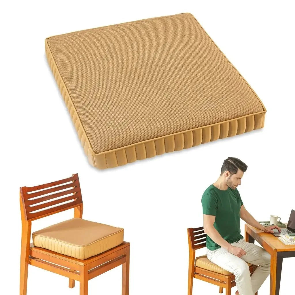 PoshRest Square Seat Pads Seat Cushion The White Willow 3" Medium Height ~ Standard Size 16x16 Sunshine Pack of 1