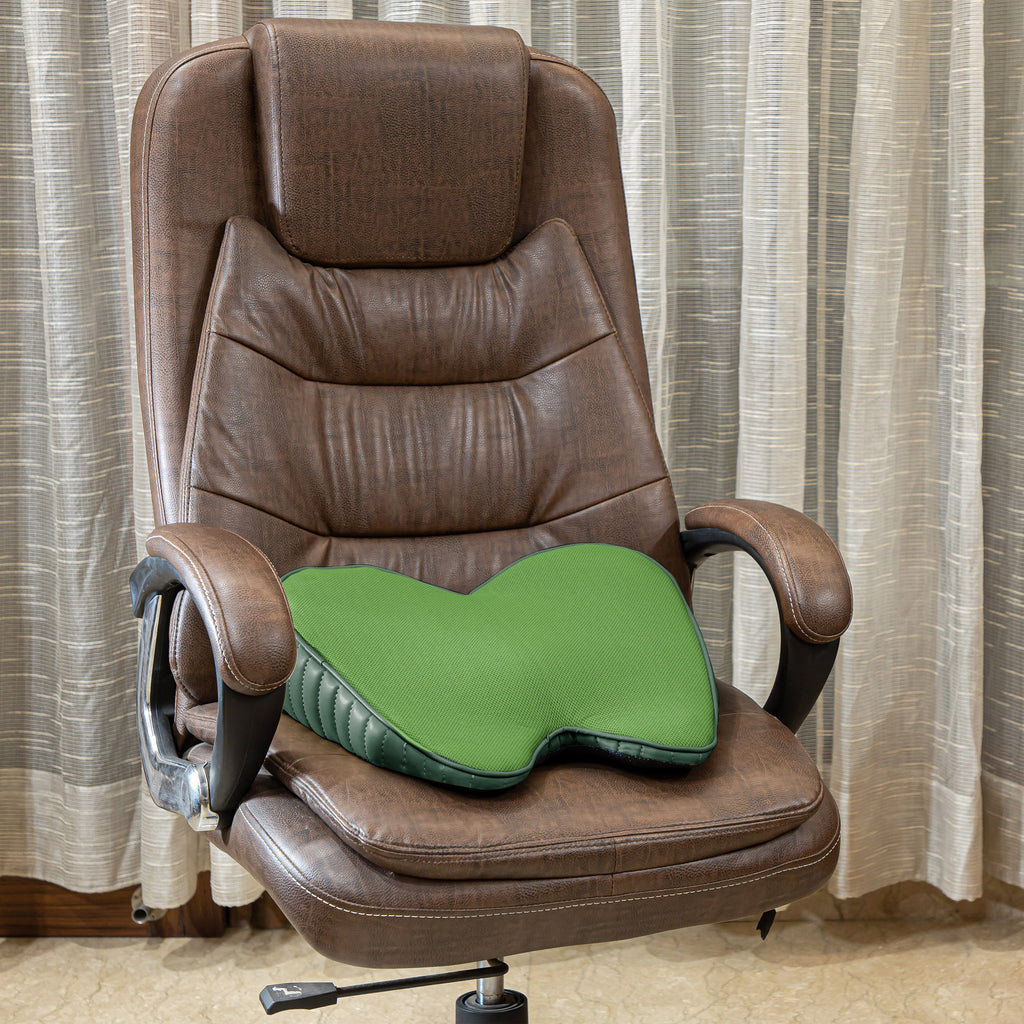 Posterio - Coccyx Tailbone Support Seat Cushion - Medium Firm Seat Cushion The White Willow Soft ~ Memory Foam ~ Below 60 kg Dark Green 