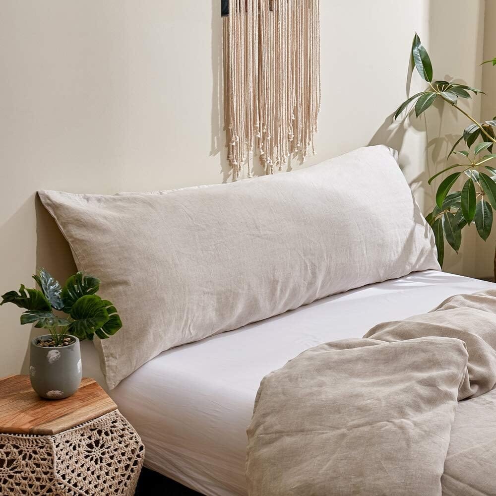 Premium Organic Cotton Comfy Nest Full Body Pillow Cover- Pack of 1 The White Willow 54 inch x 20 inch Ivory 