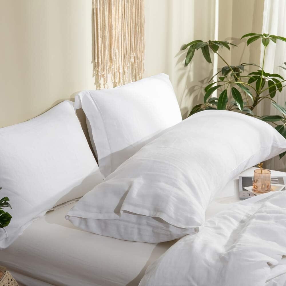 Premium Organic Cotton Comfy Nest Full Body Pillow Cover- Pack of 1 The White Willow 54 inch x 20 inch Pearl 