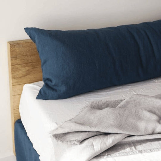 Premium Organic Cotton Comfy Nest Full Body Pillow Cover- Pack of 1 The White Willow 54 inch x 20 inch Slate 