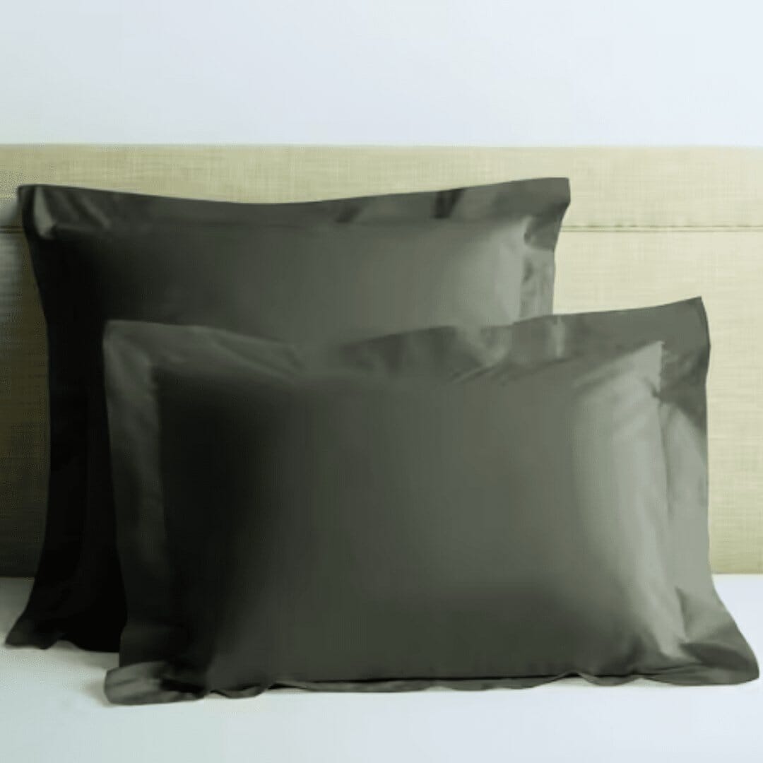 Premium Organic Cotton Original Pillow Covers- Pack of 2 The White Willow 27 inch x 20 inch Warm Grey 
